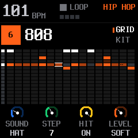 The drum grid on the FM-1